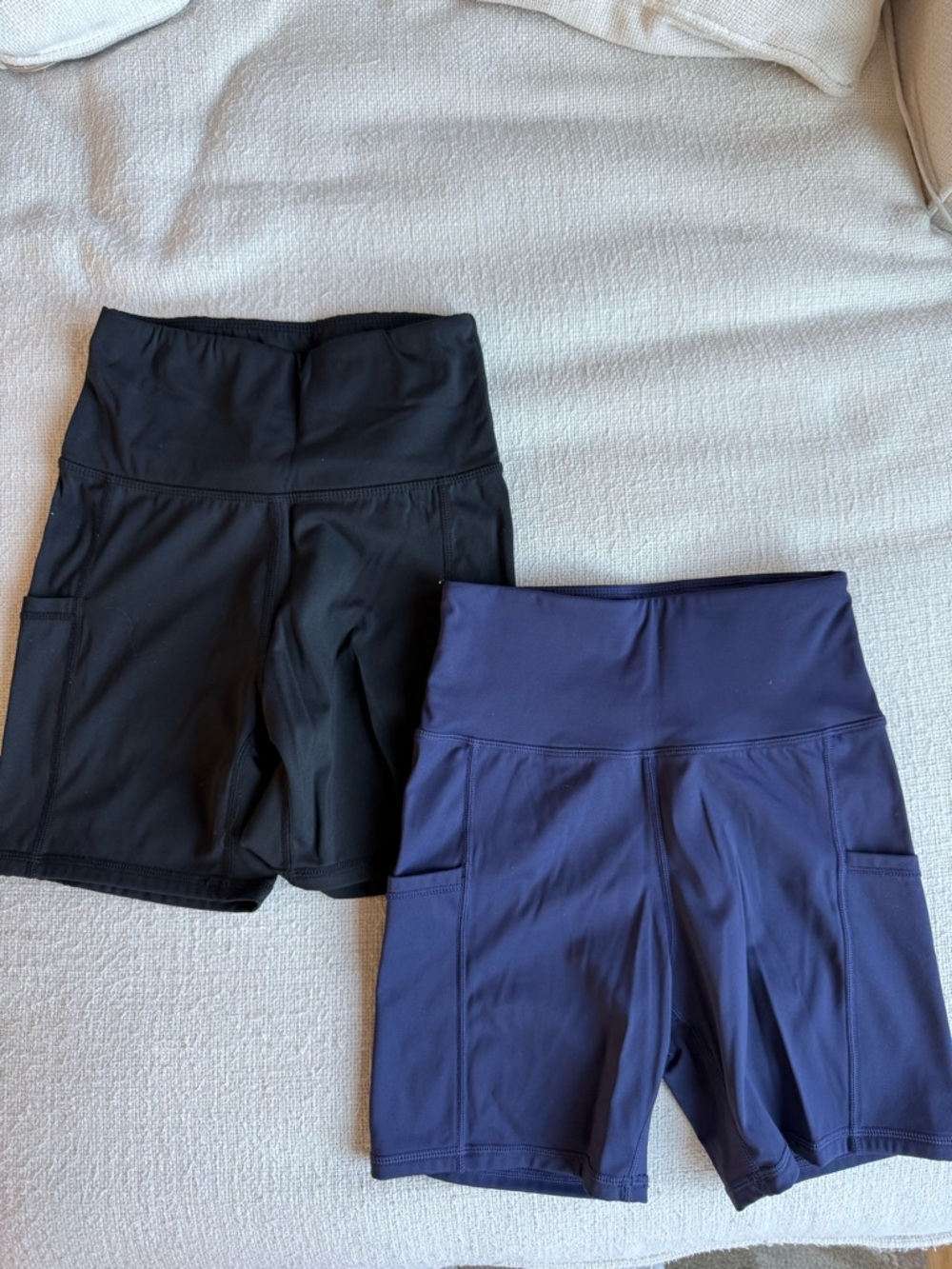 Pair of Workout Bike Shorts — Black & Deep Navy
